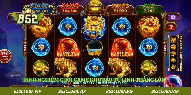 Kinh nghiệm chơi game kho báu tứ linh thắng lớn