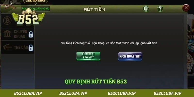 Quy định rút tiền B52 